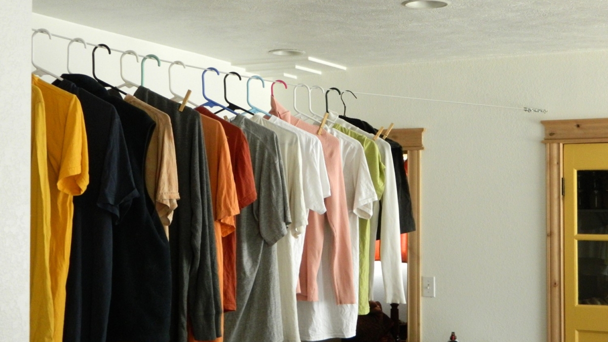 laundry and dry cleaning hang drying